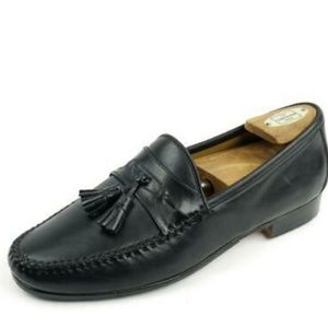 Nordstrom black leather loafers made Italy 13 N